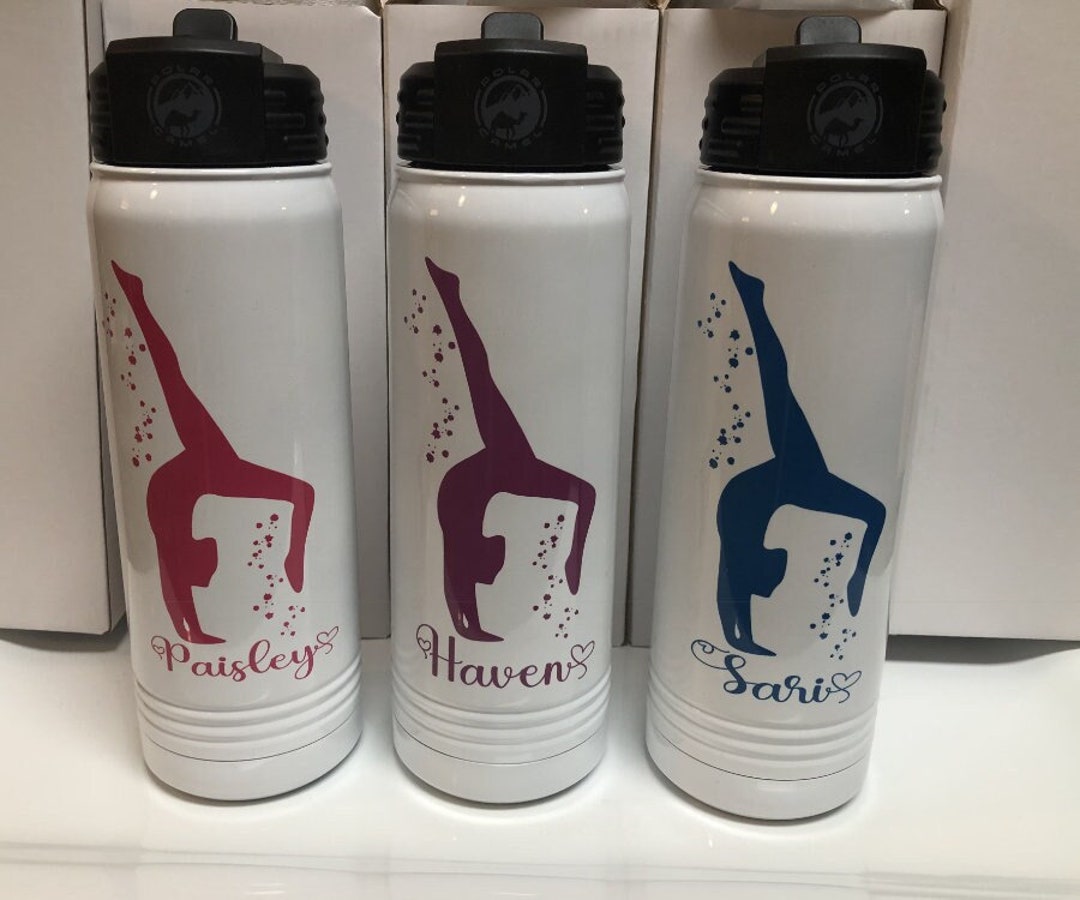 Gymnastics Water Bottle, 20oz Water Bottle With Straw, Personalized