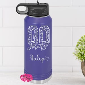 Engraved Water Bottle, Personalized Cheer Mascot Etched Water Bottle With Straw, 4 SIZES Stainless Steel Water Bottle, Sports Bottle, Cheer