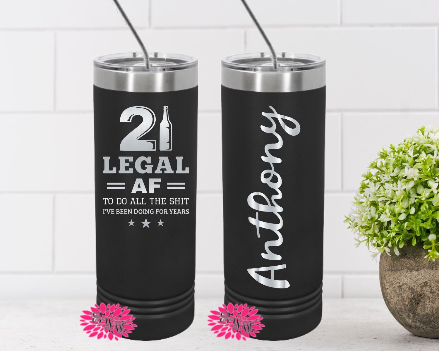 21 Birthday Tumbler - Etsy