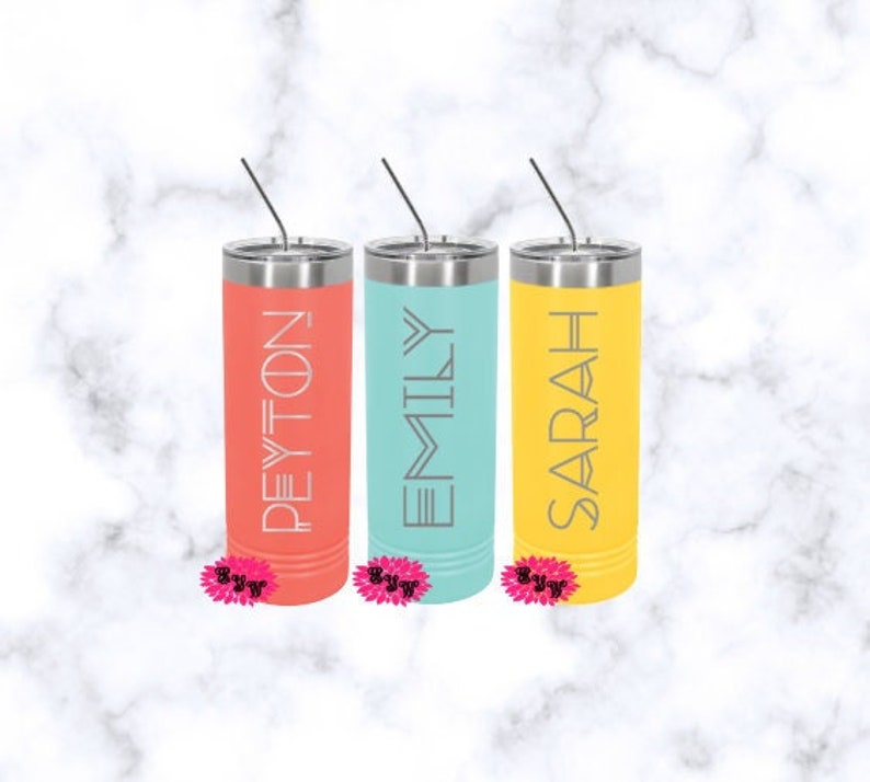 Engraved Skinny Tumbler Personalized Skinny Tumbler Etched Etsy