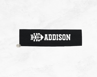 Cross Country Headband, Personalized Cross Country Headband, 2" XC Headband With Name, Many Headband Colors & Text Colors, More Fonts