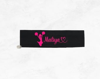 Cheerleader Headband, Personalized Cheerleader Headband, 2" Cheerleader Headband With Name, Many Headband Colors & Text Colors, More Fonts