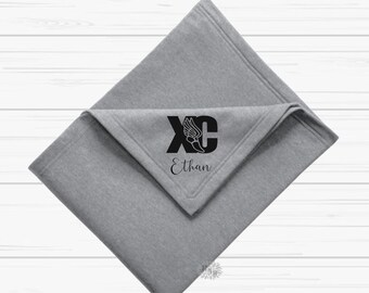 Personalized Blanket, XC Blanket With Name, Personalized Cross Country Blanket, Stadium Blanket With Name, Personalized Blanket, 13 Colors