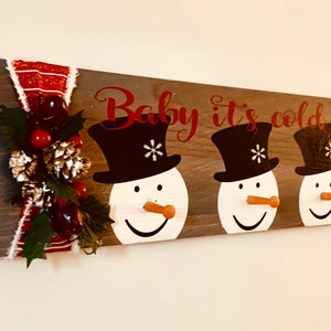 Personalized Snowman Stocking Holder, Holiday Decor