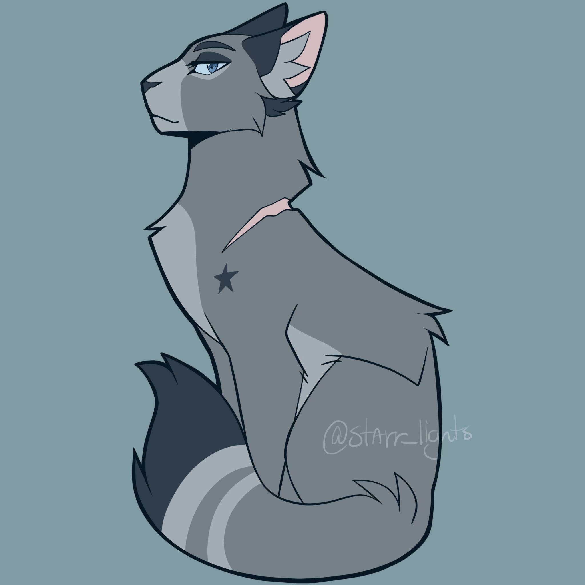 Bluestar in Starclan - Warrior cats - Digital Art, Childrens Art