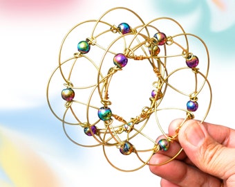 Cosmic Prism | Style #125 | 3D Wire Mandala Vintage-Style 90's Knick Knack For Jewelry, Ornamental | Fidget Use Tool (Individual Listing)