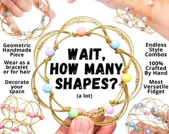 Espera, ¿cuántas formas? ¿Y cuántos colores? / Mandala de alambre 3D multiusos convertible/pulsera, adorno, juguete antiestrés TODO EN UNO