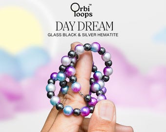 Multi-Colour Orbi Loops - Triple Ring Beaded Fidget Accessory With Tumbling Action
