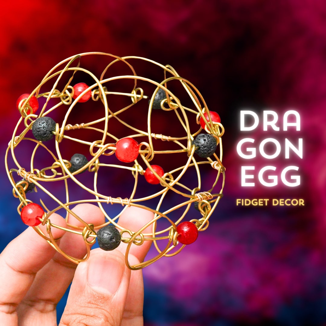 Folding Scale Dragon Egg Fidget, 3D Wire Dragon Eggs With Unique Beads