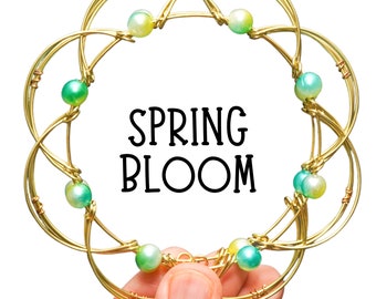 Spring Bloom is Back! 3D Wire Mandala Toy Bracelet In Spring Green | Spring Time Aesthetic Vibes | Desk Decor For Work | Birthday Gifts For