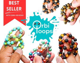 Rainbow of Colors Orbi Loops - Interactive Interlinked Wire Ring Desk Toy With Fidget Features - Your Choice of Style - Select Yours Now