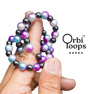Anneau anti-stress à perles simples et agréables au toucher | Accessoire de bureau à une main | Cadeau abordable pour collègues