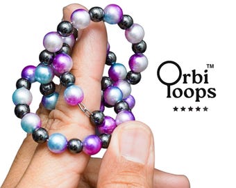 Cool Tactile Loops Tumbling Along Your Knuckles - Simple Beaded Fidget Ring | One Handed Desk Accessory | Affordable Gift for Coworkers