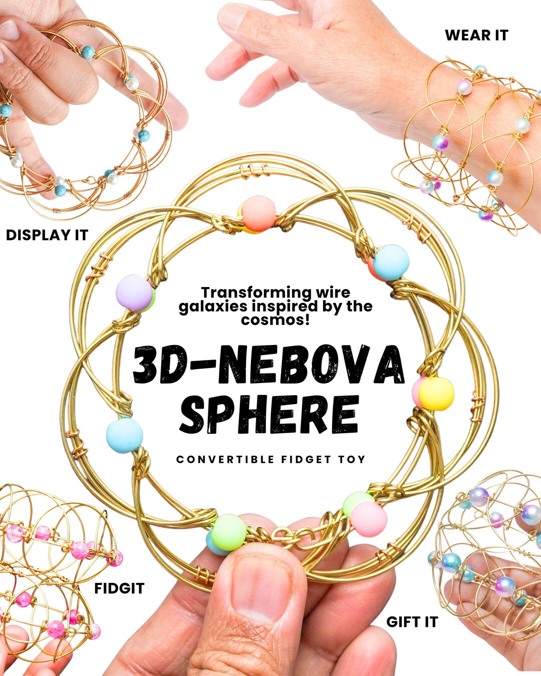 Wire Orgami Ever-shifting Wire Origami Lattice - Elegance in Motion Fidget Toy for ...