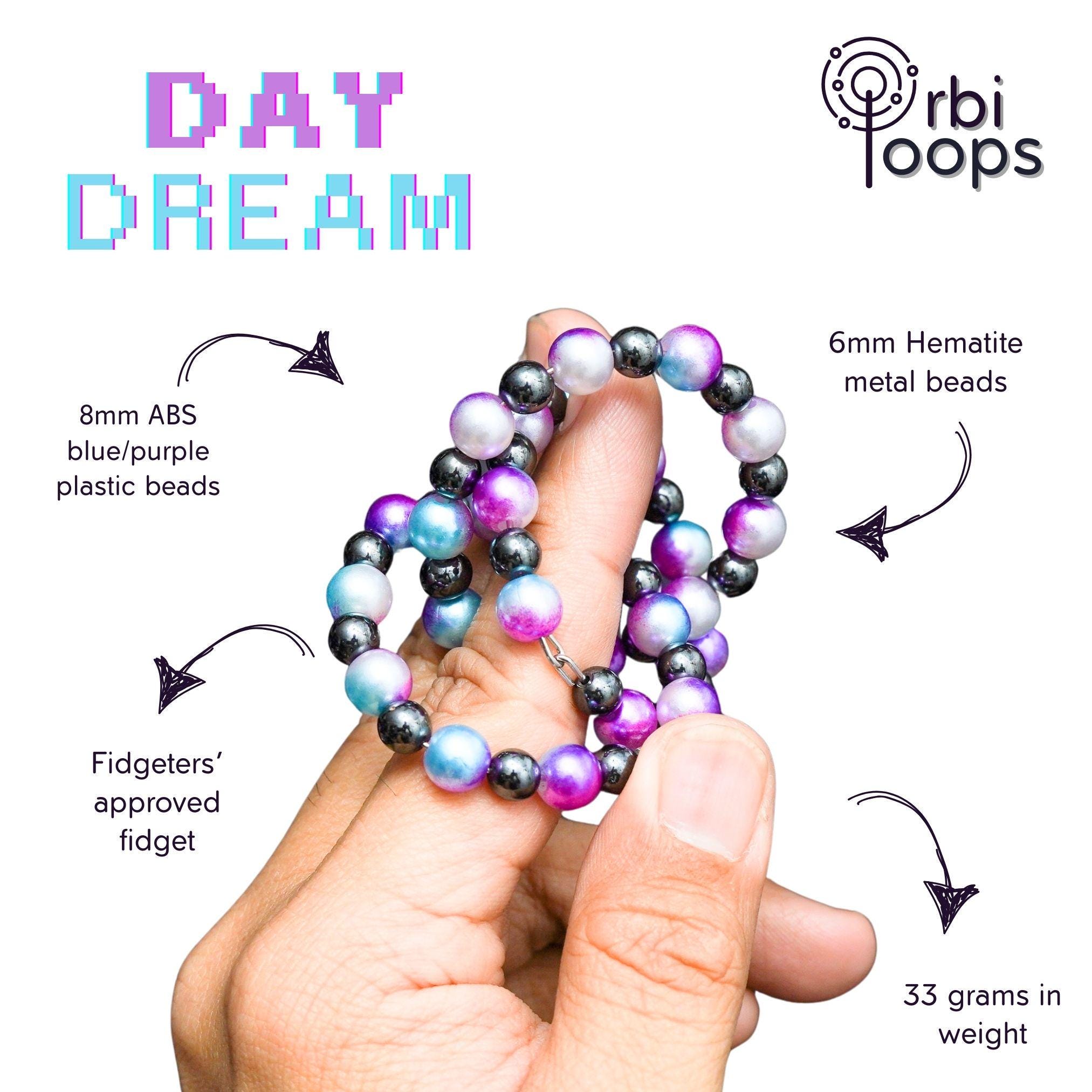 DAY DREAM - Fidget Tumbler Stimming Toy - ABS Plastic Beads X Hematite - Soothing Beads & Versatile Functionality - Best Desk Toy OL021