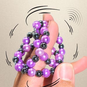 Série Orbi Loop™ Lumina | Jouet agité en verre perlé et hématite, boucle sensorielle lestée, accessoire de bureau élégant fait main, cadeau apaisant pour l'agitation