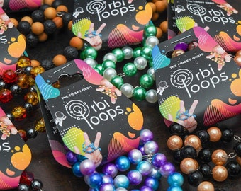 Plastic & Metal Beaded Orbi Loops - Lightweight Interconnected Fidget Toy Made Up of Beaded Loops