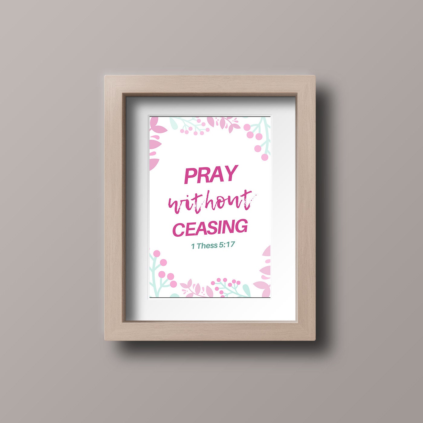 Pray without ceasing bible verse poster printable png pdf etsy