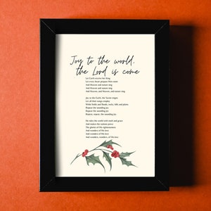 Joy to the World Lyrics | Digital Download | Christmas Carol Wall Decor