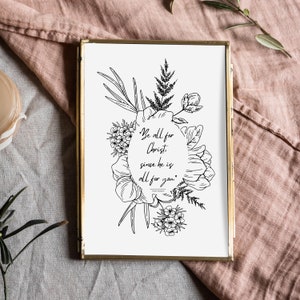 Be All For Christ Since He Is All For You | Charles Spurgeon Quote | Printable Download Wall Art Decor