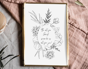 Be All For Christ Since He Is All For You | Charles Spurgeon Quote | Printable Download Wall Art Decor