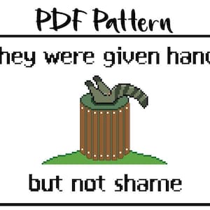 Cross Stitch PDF Pattern - &#39;Raccoon&#39;
