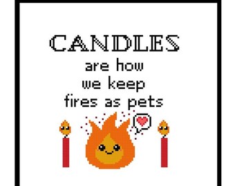 Cross Stitch PDF Pattern - 'Candle Pets'