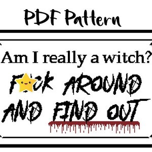 Cross Stitch PDF Pattern - &#39;Witch&#39;