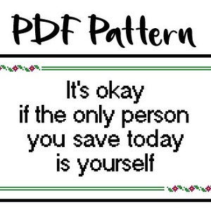 Cross Stitch PDF Pattern - &#39;Save Yourself&#39;