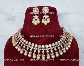 Kundan Necklace Gold Plated Kundan Earrings Fine Kundan Jewelry Punjabi Indian Jewelry Pakistani Jewelry Tyani Sabyasachi Wedding Jewelry