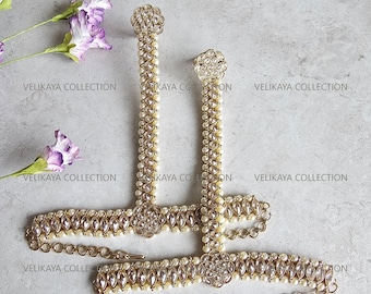 Antique Wedding Hathphool Set of 2 : Indian Jewelry Hand Jewelry Punjabi Pakistani jewelry Bollywood Bridal Polki Ring