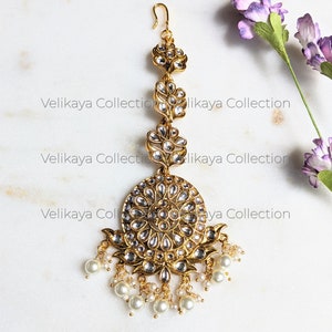 Indian Maang Tikka / Indian Jewelry / Punjabi Jewelry / Pakistani Jewelry / Indian Tika / Gold plated Tikka/ Bollywood Tika/ Hair Jewelry