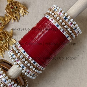 Sikh Wedding Chuda / Bridal Pearl chooda / Punjabi wedding chuda / Punjabi Red Chooda / Indian Jewelry / Indian Bridal chooda / Kundan Chuda
