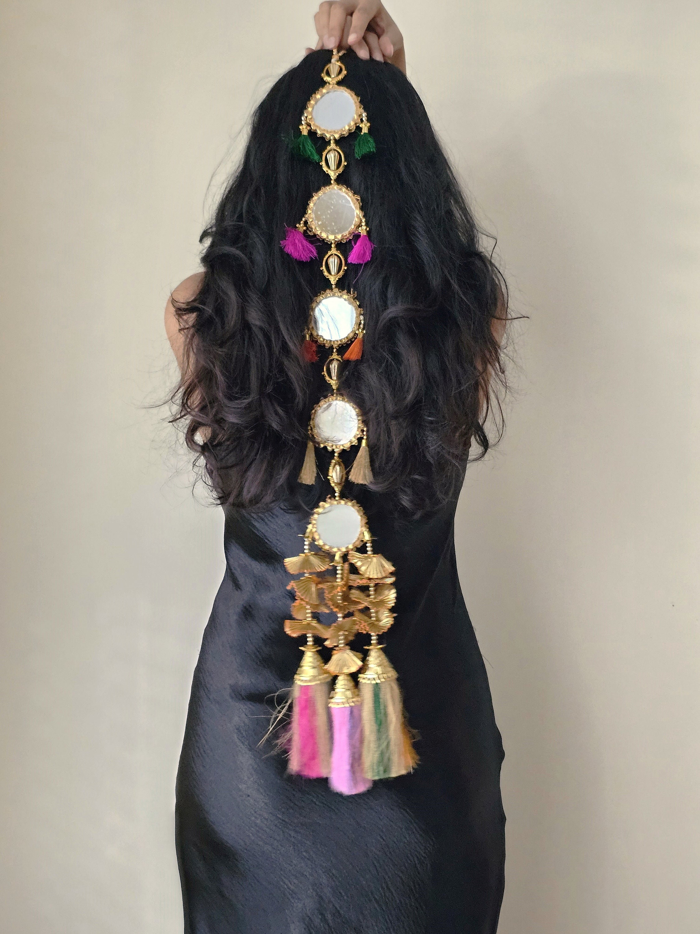 Patiala Mirror Paranda Punjabi Parandi Pakistani Jewellery Indian Jewellery Bollywood Jewellery Punjabi Jewellery Multicolour Paranda