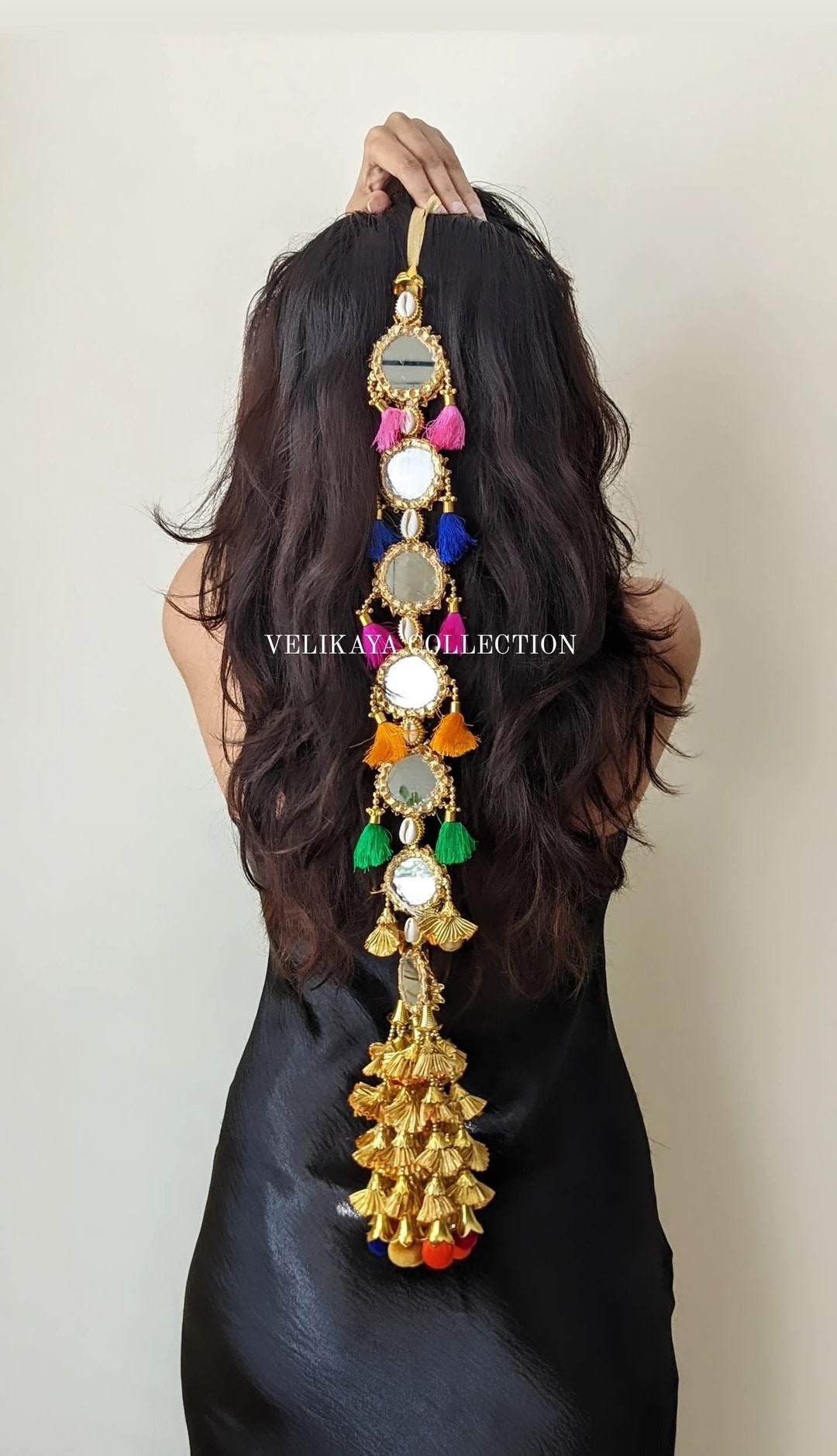 Buy Multicolor Parandi, Indian Paranda, Braid Hairstyle, Belly Dance Head  Dress, Hair Jewelry, Ponytail Hair 6 Tassel Parandi Online in India - Etsy