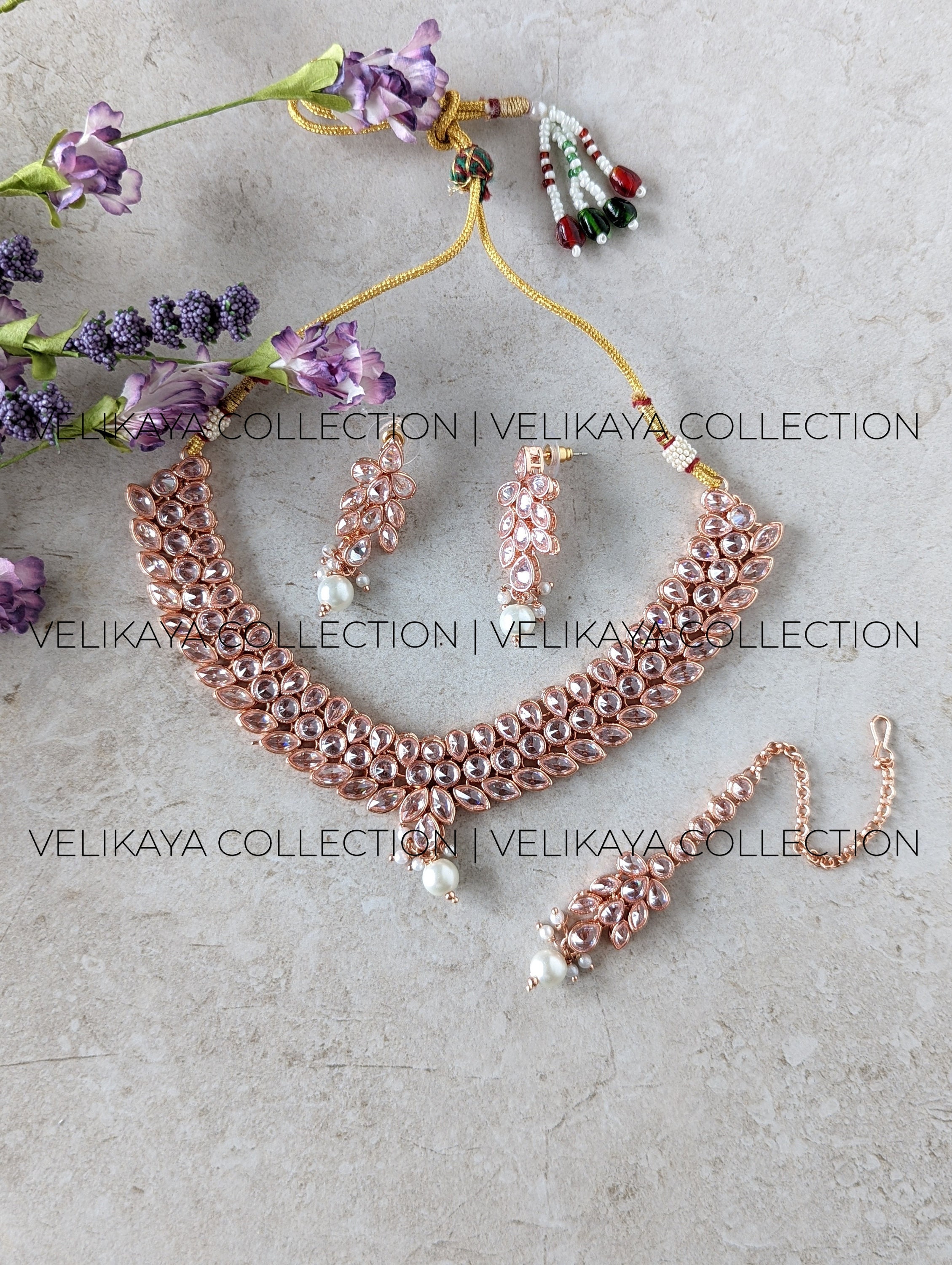 Rose Gold Costume Jewelry Set - Etsy