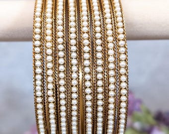Pearl Bangles Indian Bangles Set Pakistani Jewelry Bollywood Jewelry South Asian Wedding Jewelry Punjabi Jewelry Indian Jewelry Boho Bangles