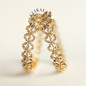 Gold Bangle Set: American Diamond Indian Kada Jewelry