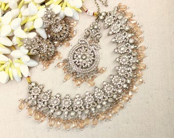 Antique Polki Choker Necklace: Indian Wedding Jewelry Set