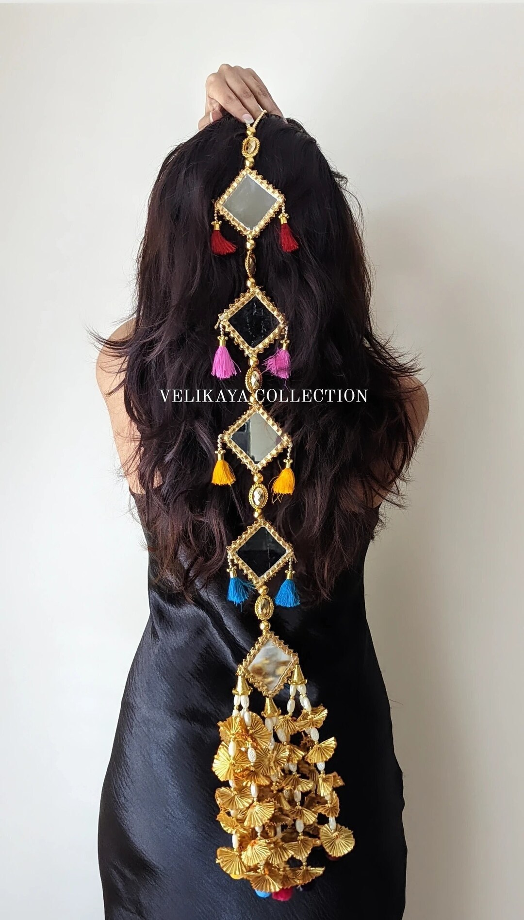 Hyderabad Mirror Paranda Punjabi Parandi Indian Hair Accessory