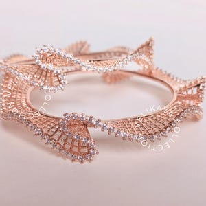Statement Bracelets Size 2.4 Indian Bangles Punjabi Jewelry Rose Gold AD Bangles Kada CZ Diamond wedding bangles Indian Pakistani jewelry