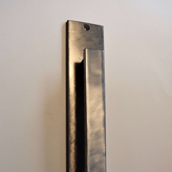 Door pull handle- Natural brushed steel minimal door pull handle/silver finish barn door hardware