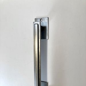 Door pull handle- Classic style brushed steel pull handle with dual escutcheon plates/steel minimal door pull handle