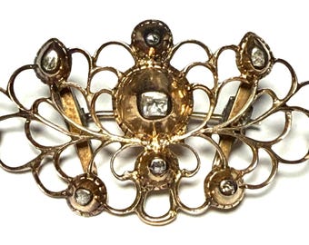 Antique Gold and Diamonds Brooch, Slide