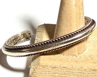 Signed Vintage Jimmie King Jr. Navajo Handmade OOAK Sterling Silver Cuff