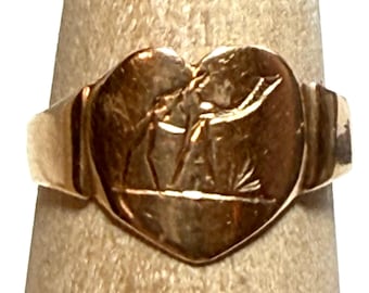 WW1 Antique Sweetheart Ring, Desert Corps, Heart Shaped, Rare as can be!