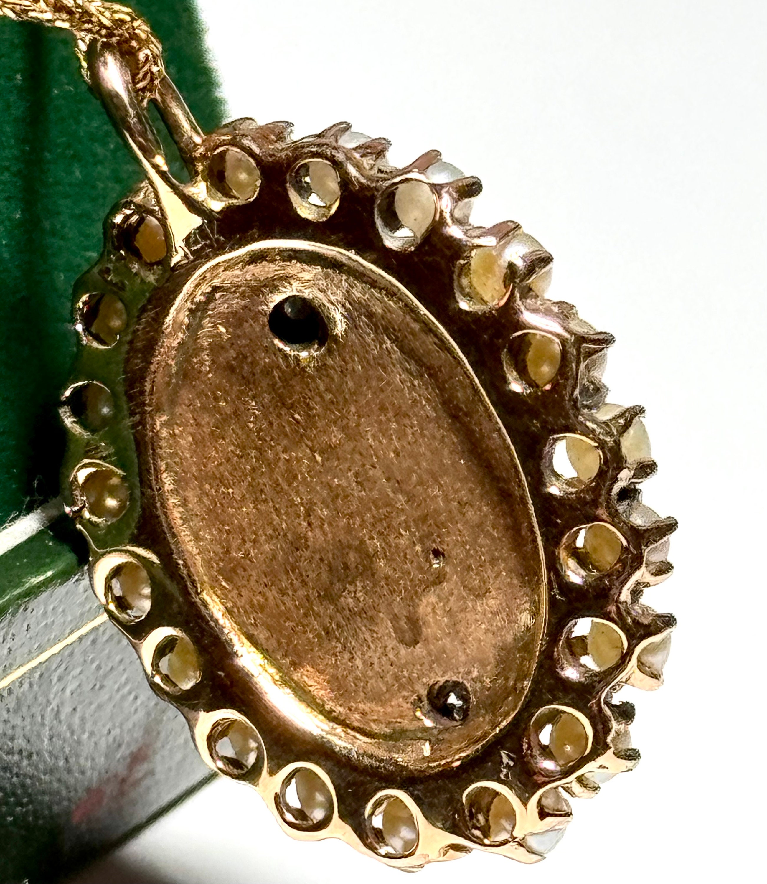 Art Nouveau 14K Yellow Gold Lady Pendant With Diamonds and Pearls - Etsy