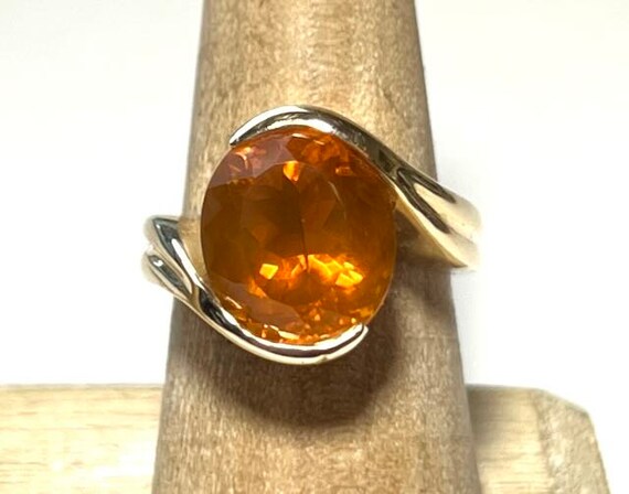 Beautiful Modernist 14K Yellow Gold Mexican Fire … - image 3