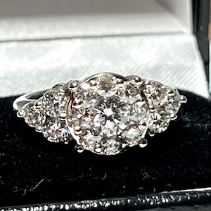 Gorgeous 14K White Gold Diamond Wedding, Anniversary, Right Hand, Statement Ring, ON SALE!