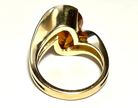 Beautiful Modernist 14K Yellow Gold Mexican Fire … - image 8
